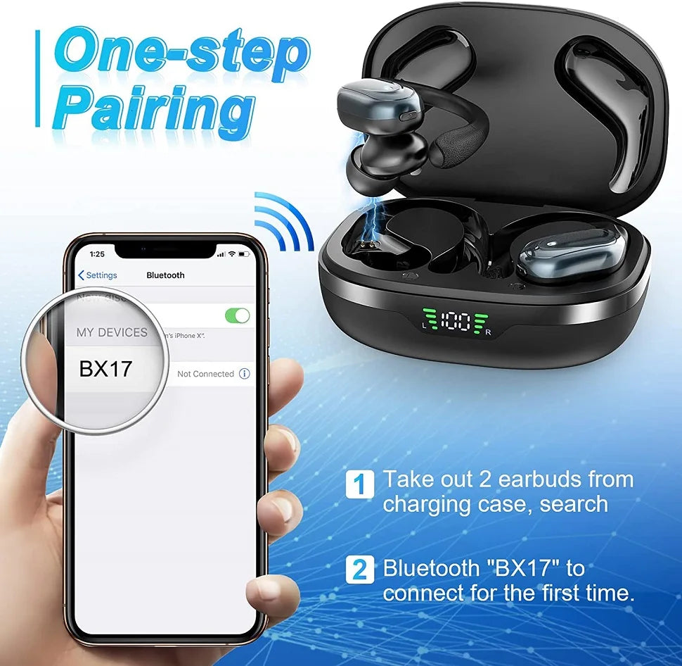 Sports TWS Bluetooth 5.1 Earphones with Mic Wireless Headphones LED Display Noise Canceling Earbuds In-Ear Waterproof Headsets