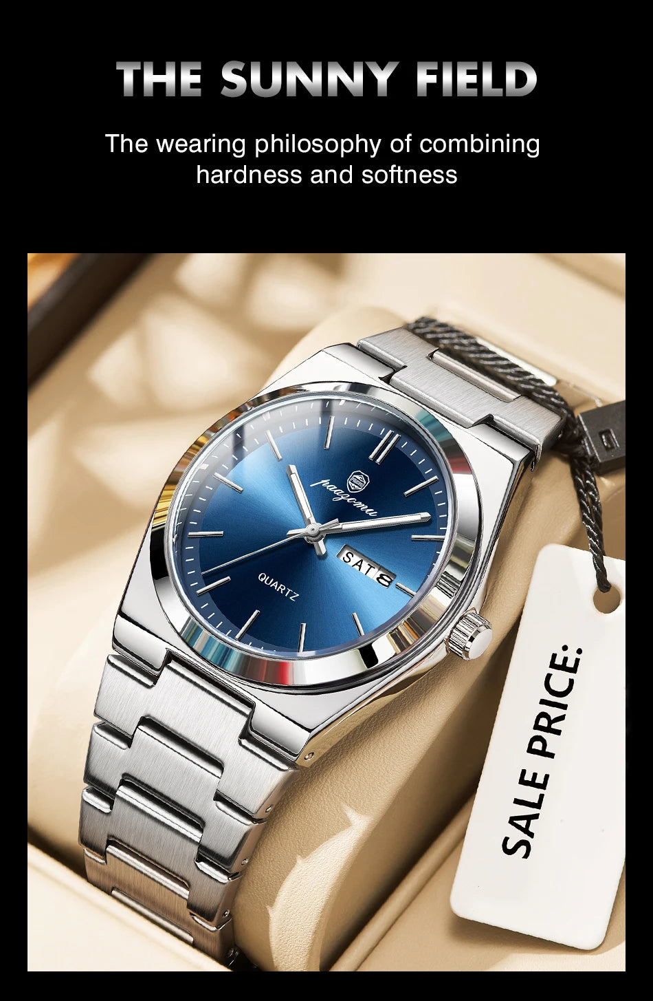 PAAZOMU Luxury Quartz Man Wristwatch Sport Men Watches Waterproof Luminous Date Week Stainless Steel Men's Watch Male Reloj