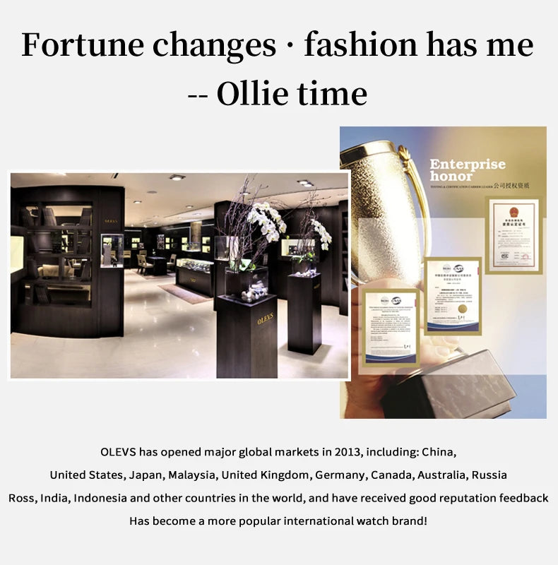 OLEVS Luxury Brand Couple Watches Waterproof Luminous Stainless Steel Quartz Watch His and Hers Moon Phase Fashion Lovers Set