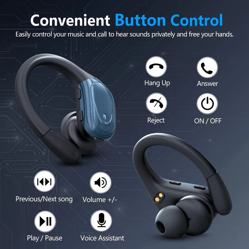 Sports TWS Bluetooth 5.1 Earphones with Mic Wireless Headphones LED Display Noise Canceling Earbuds In-Ear Waterproof Headsets