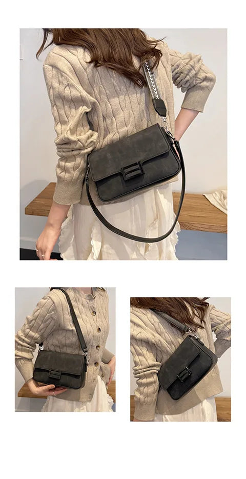 2025 Spring Summer Vintage Square Bag Luxe Underarm Purse for Women Fashion Shoulder Tote Versatile Bag Chic Commuter Bag
