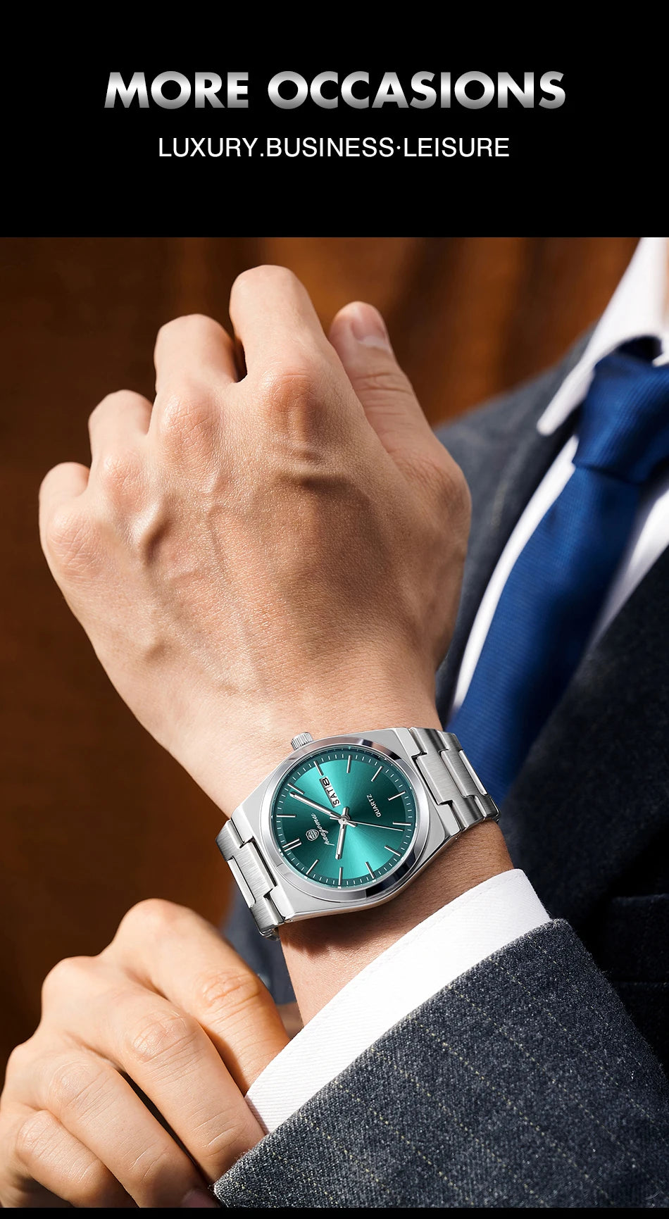 PAAZOMU Luxury Quartz Man Wristwatch Sport Men Watches Waterproof Luminous Date Week Stainless Steel Men's Watch Male Reloj