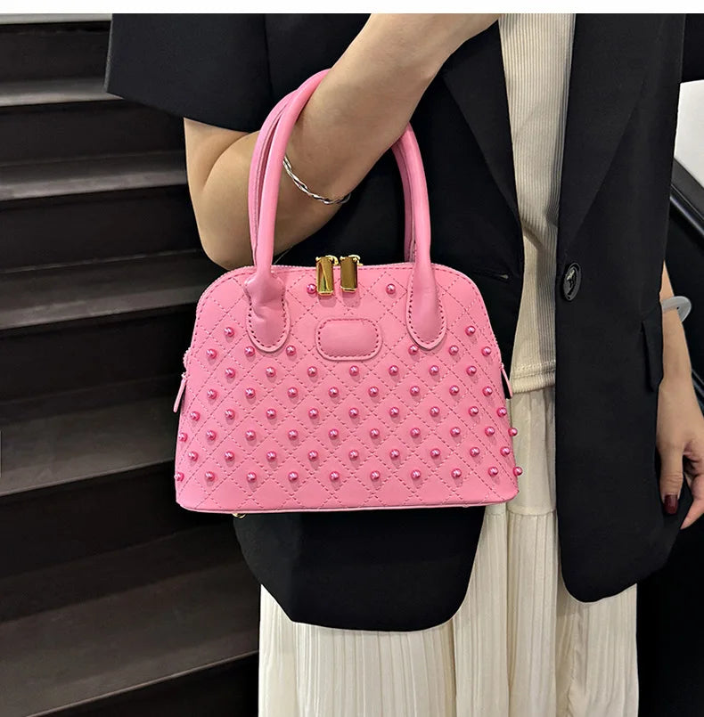Shell Women's Bag New Personalized Fashion Versatile Rivet Handbag Versatile Large Capacity Shoulder Messenger Bag