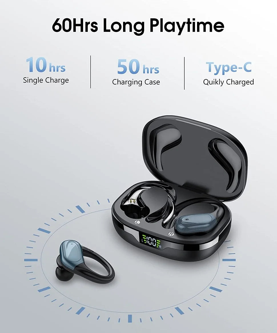 Sports TWS Bluetooth 5.1 Earphones with Mic Wireless Headphones LED Display Noise Canceling Earbuds In-Ear Waterproof Headsets