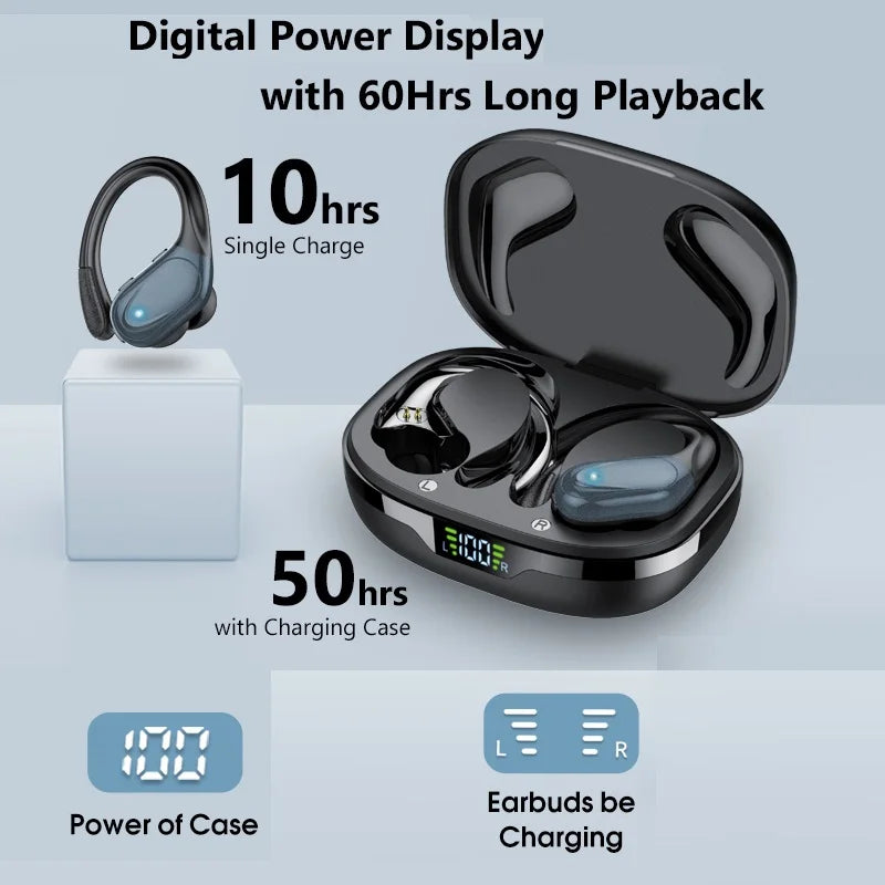 Sports TWS Bluetooth 5.1 Earphones with Mic Wireless Headphones LED Display Noise Canceling Earbuds In-Ear Waterproof Headsets