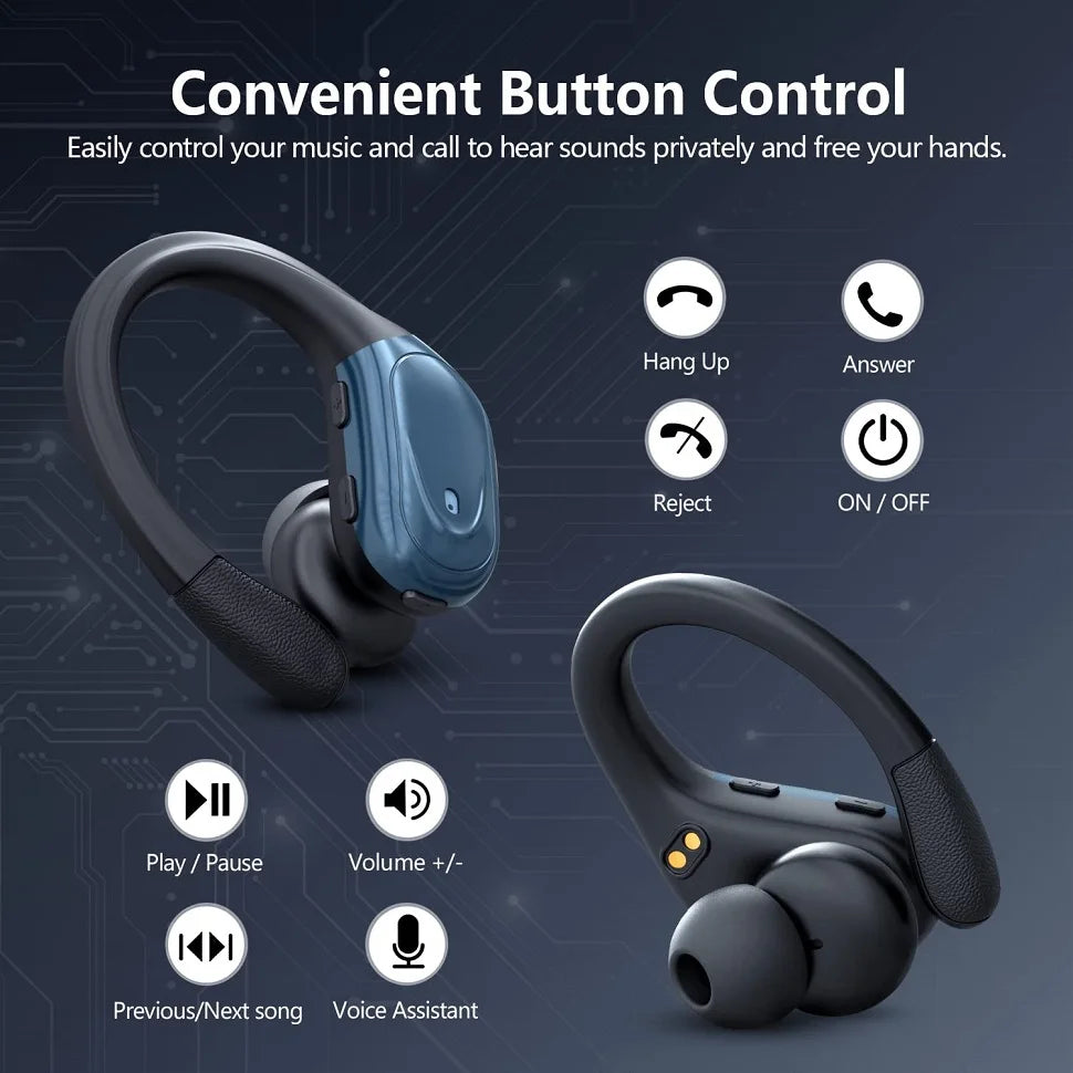 Sports TWS Bluetooth 5.1 Earphones with Mic Wireless Headphones LED Display Noise Canceling Earbuds In-Ear Waterproof Headsets