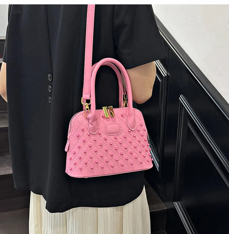 Shell Women's Bag New Personalized Fashion Versatile Rivet Handbag Versatile Large Capacity Shoulder Messenger Bag