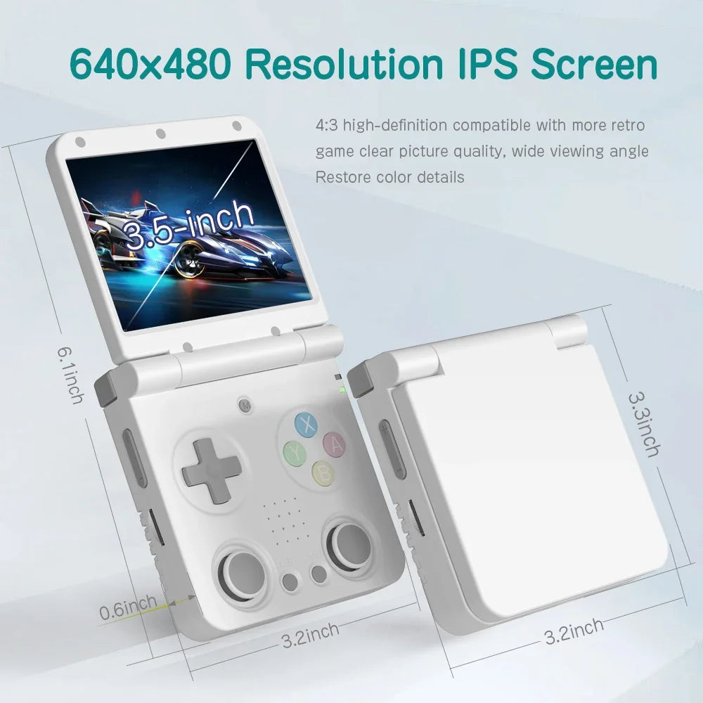 MIYOO Flip V2 Retro Handheld Game Console With Metal Hinge 3.5''IPS Screen Compact Portable Game Machine Dual analog sticks Gift