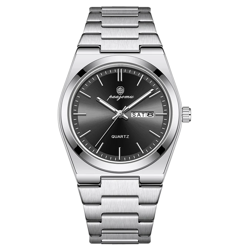 PAAZOMU Luxury Quartz Man Wristwatch Sport Men Watches Waterproof Luminous Date Week Stainless Steel Men's Watch Male Reloj