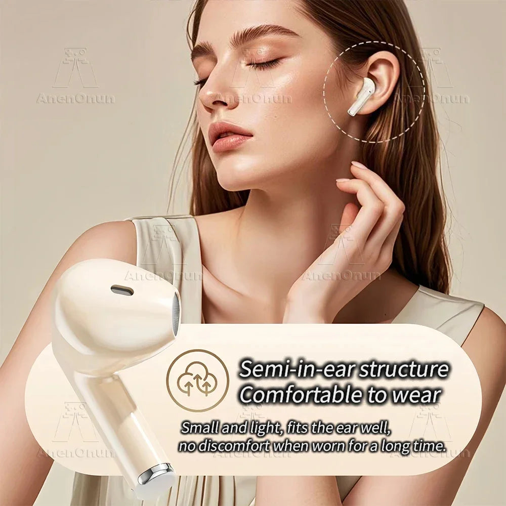 Earbuds Wireless Headphones TWS Bluetooth Earphones 28H Playtime ENC Noise Canceling IPX5 Waterproof Handsfree Headset - Pink