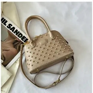 Shell Women's Bag New Personalized Fashion Versatile Rivet Handbag Versatile Large Capacity Shoulder Messenger Bag