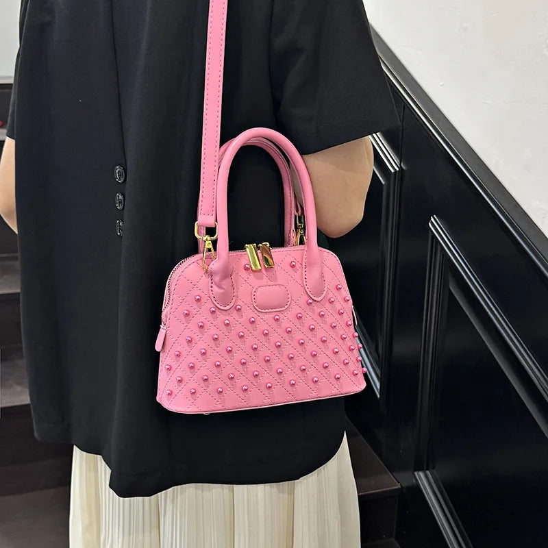 Shell Women's Bag New Personalized Fashion Versatile Rivet Handbag Versatile Large Capacity Shoulder Messenger Bag