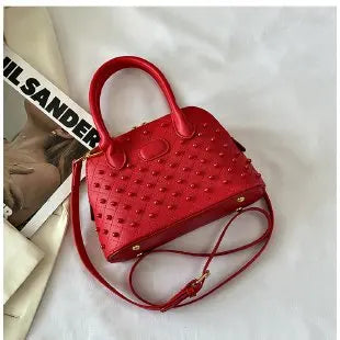 Shell Women's Bag New Personalized Fashion Versatile Rivet Handbag Versatile Large Capacity Shoulder Messenger Bag