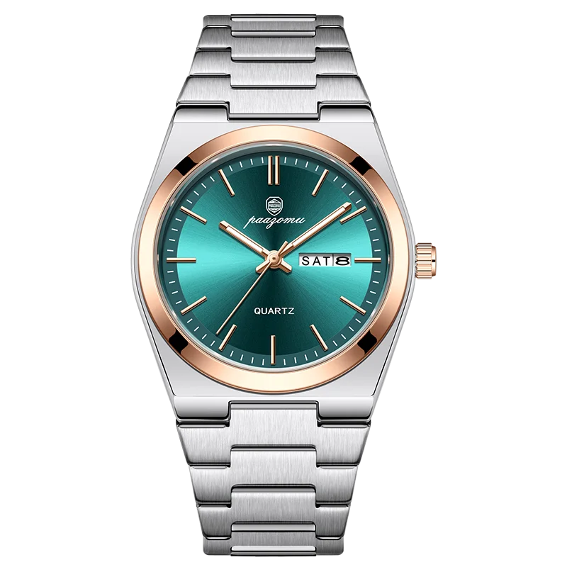 PAAZOMU Luxury Quartz Man Wristwatch Sport Men Watches Waterproof Luminous Date Week Stainless Steel Men's Watch Male Reloj