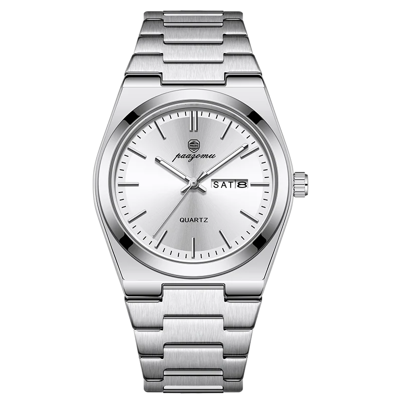PAAZOMU Luxury Quartz Man Wristwatch Sport Men Watches Waterproof Luminous Date Week Stainless Steel Men's Watch Male Reloj