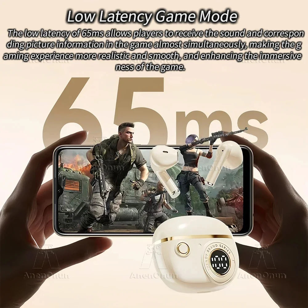 Earbuds Wireless Headphones TWS Bluetooth Earphones 28H Playtime ENC Noise Canceling IPX5 Waterproof Handsfree Headset - Pink