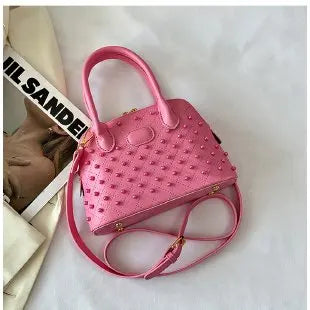 Shell Women's Bag New Personalized Fashion Versatile Rivet Handbag Versatile Large Capacity Shoulder Messenger Bag