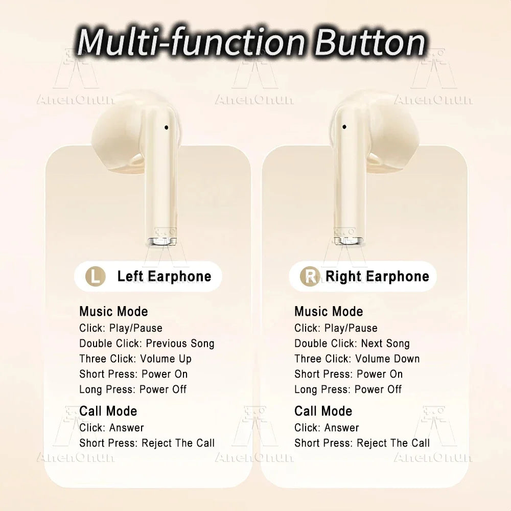 Earbuds Wireless Headphones TWS Bluetooth Earphones 28H Playtime ENC Noise Canceling IPX5 Waterproof Handsfree Headset - Pink