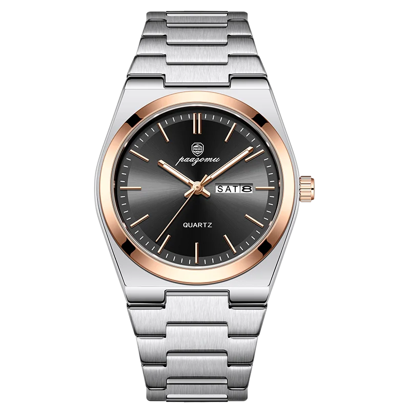 PAAZOMU Luxury Quartz Man Wristwatch Sport Men Watches Waterproof Luminous Date Week Stainless Steel Men's Watch Male Reloj