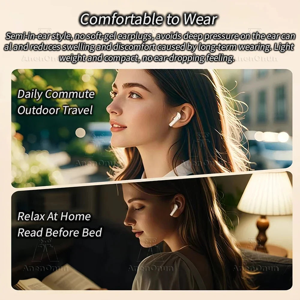 Earbuds Wireless Headphones TWS Bluetooth Earphones 28H Playtime ENC Noise Canceling IPX5 Waterproof Handsfree Headset - Pink