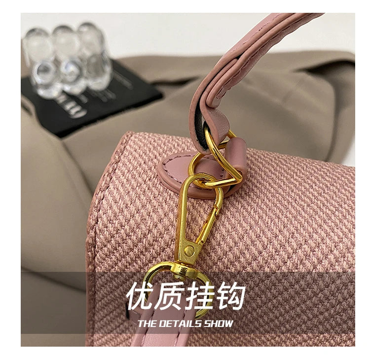 High-End Unique Shopper Bag for Leisure Women Large Capacity Eco-Friendly Solid Color Simple Vintage Fashion Style