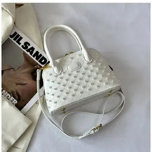 Shell Women's Bag New Personalized Fashion Versatile Rivet Handbag Versatile Large Capacity Shoulder Messenger Bag