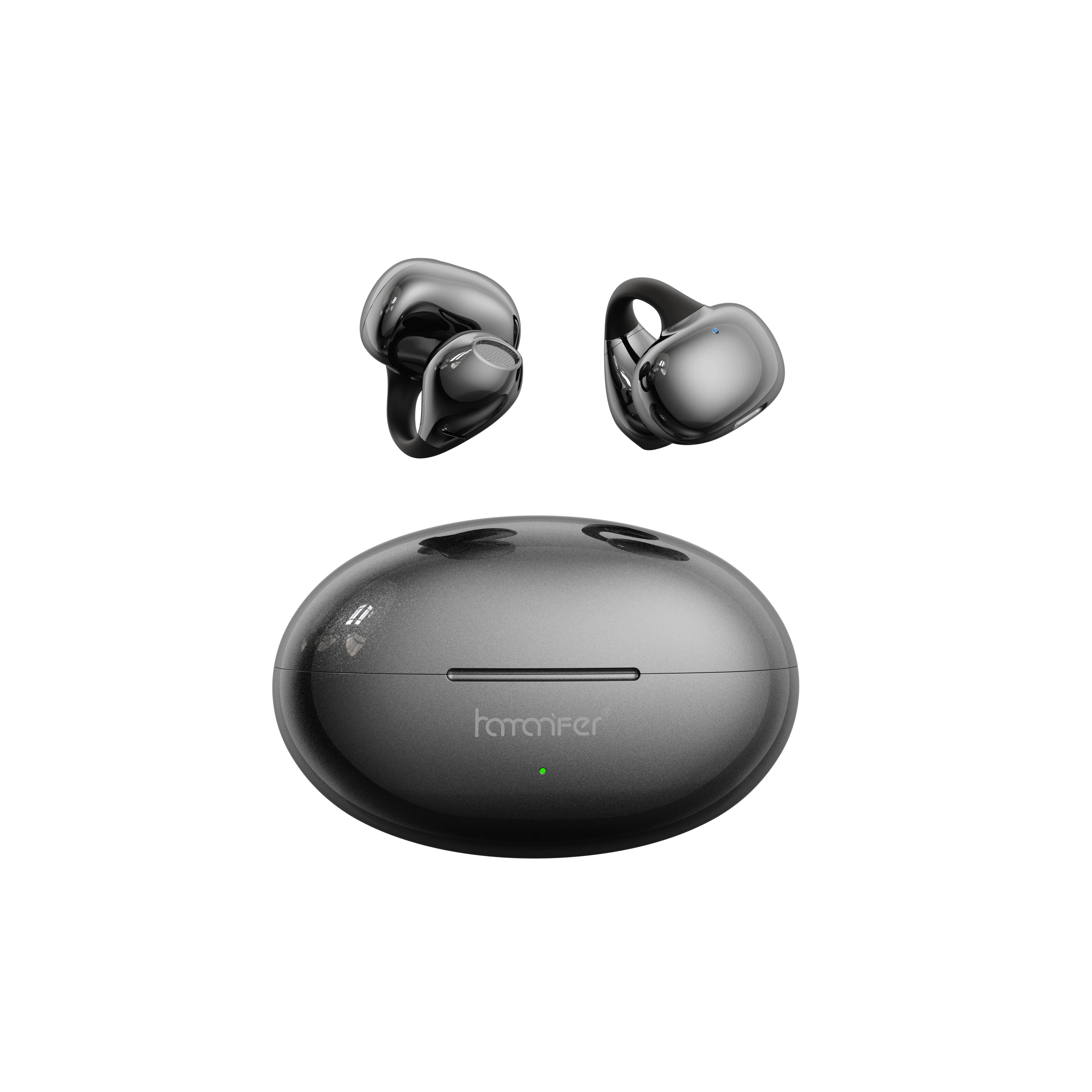 HAMANFER HM11 Bluetooth 5.4 Clip On Wireless Headphones Earphones Ear Hook TWS Sports Gaming Headset Noise Cancelling Stereo Ear