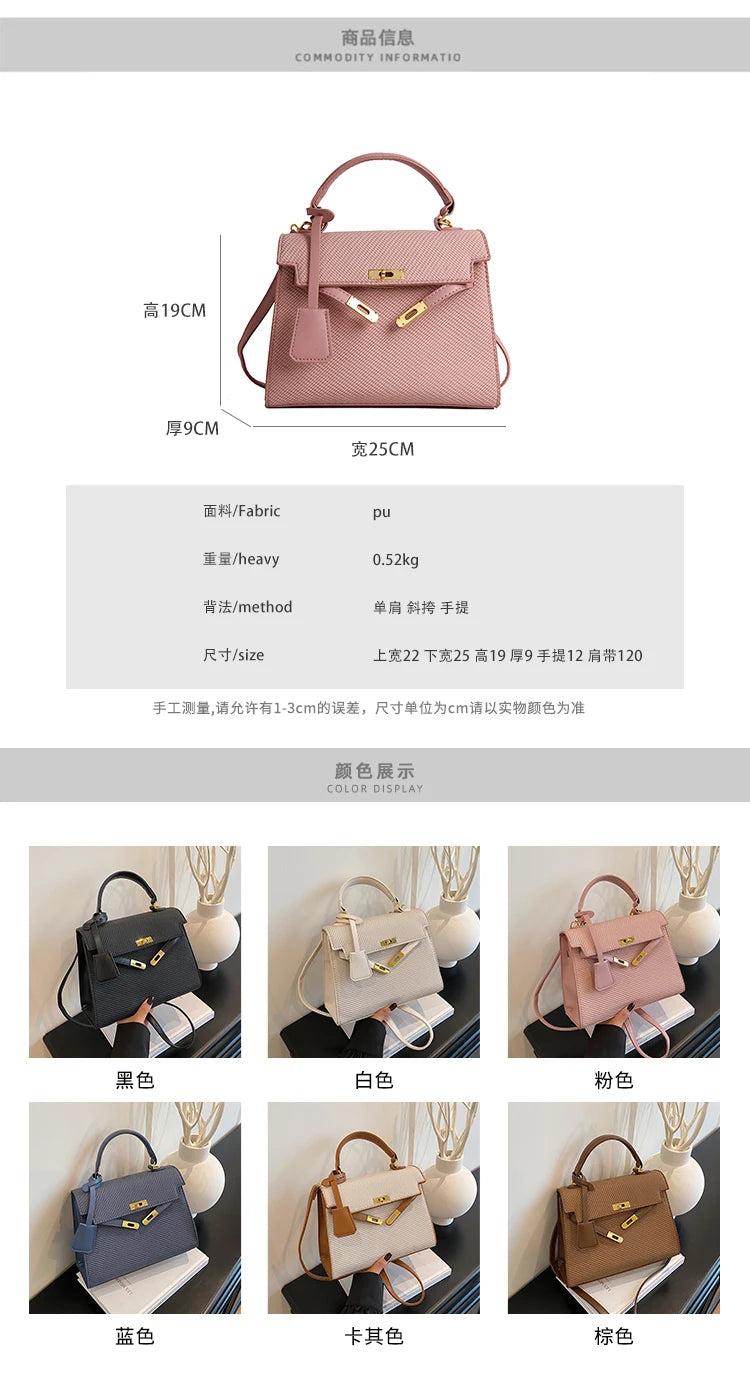 High-End Unique Shopper Bag for Leisure Women Large Capacity Eco-Friendly Solid Color Simple Vintage Fashion Style
