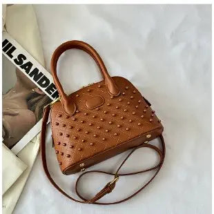 Shell Women's Bag New Personalized Fashion Versatile Rivet Handbag Versatile Large Capacity Shoulder Messenger Bag
